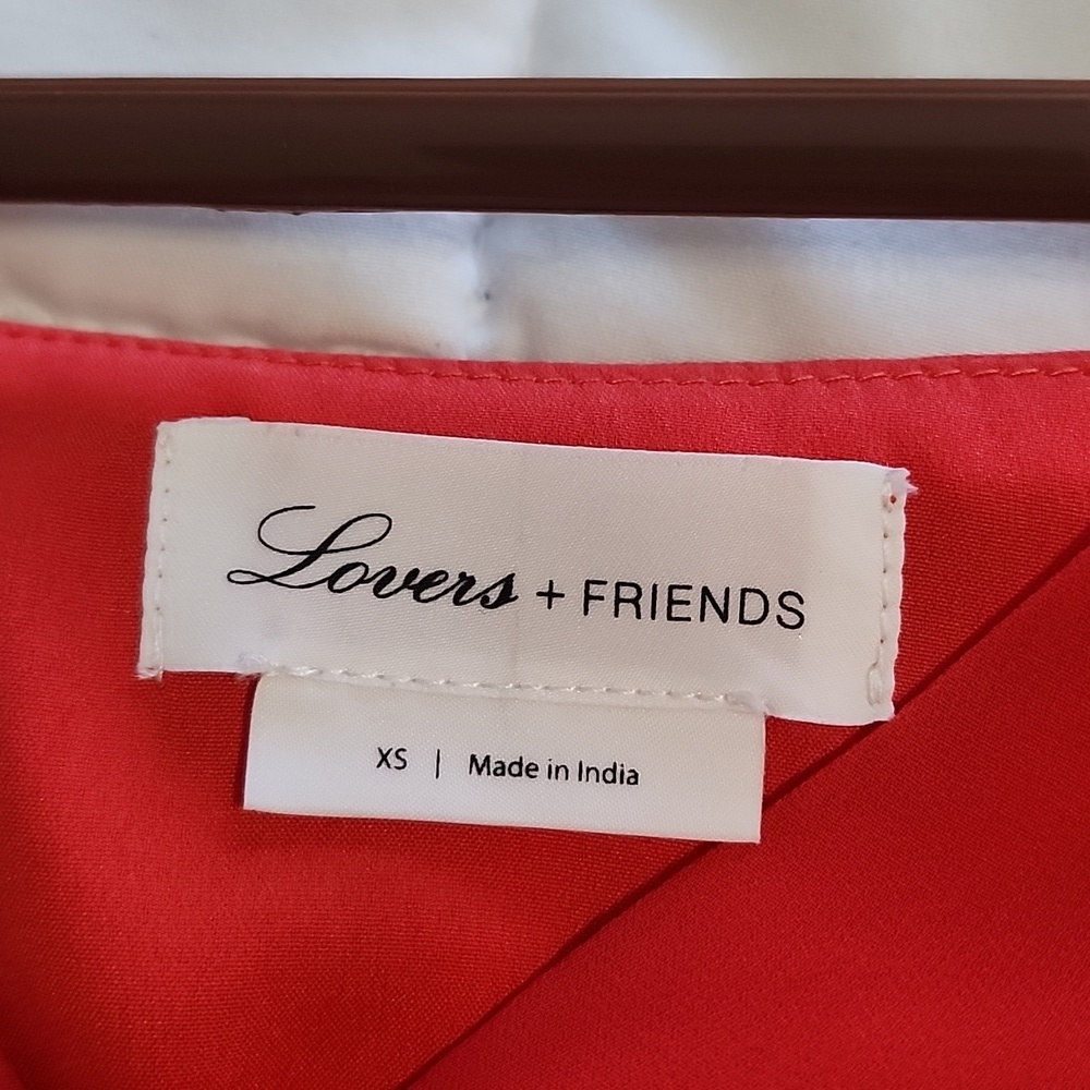 Lovers + Friends Elegant Red Ruffle Sleeve Top XS - Picture 5 of 9